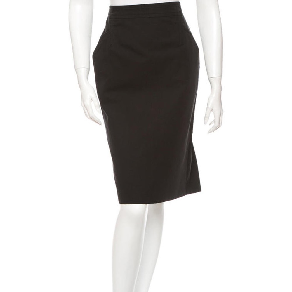 Gucci black cotton flare trumpet skirt 42